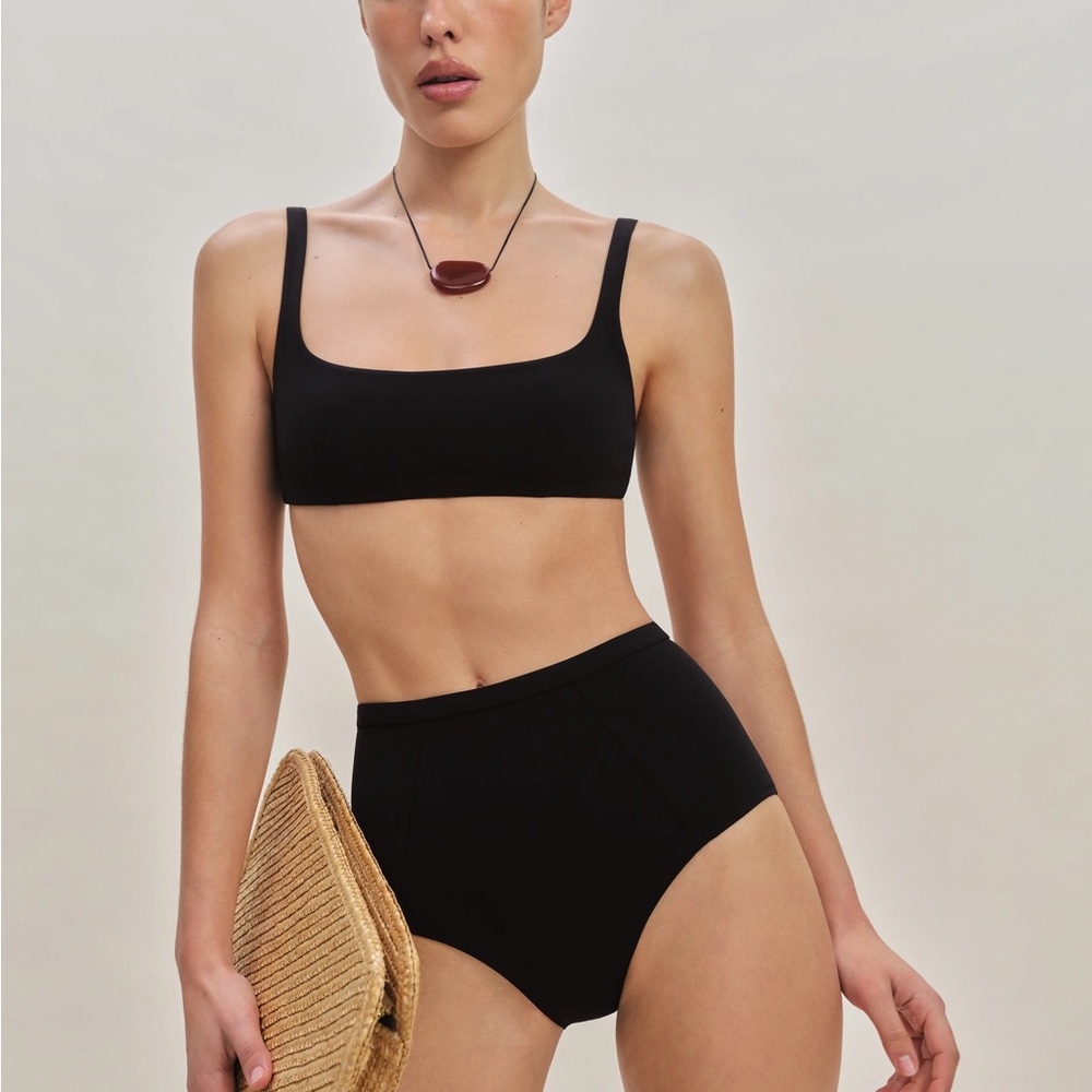 Reformation Azure Bikini Bottom Black | Size Small